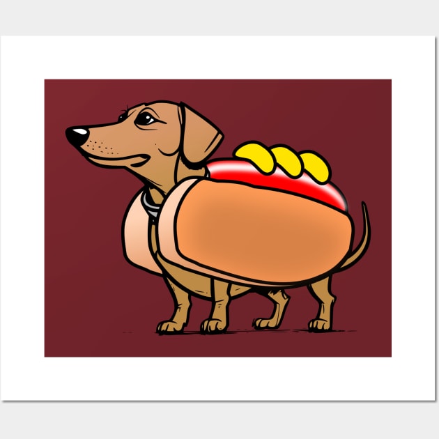 Dachshund Hotdog Sausage Wall Art by Sanu Designs